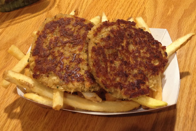 photo of crab cakes from Tony's Clam Shop, Quincy, MA