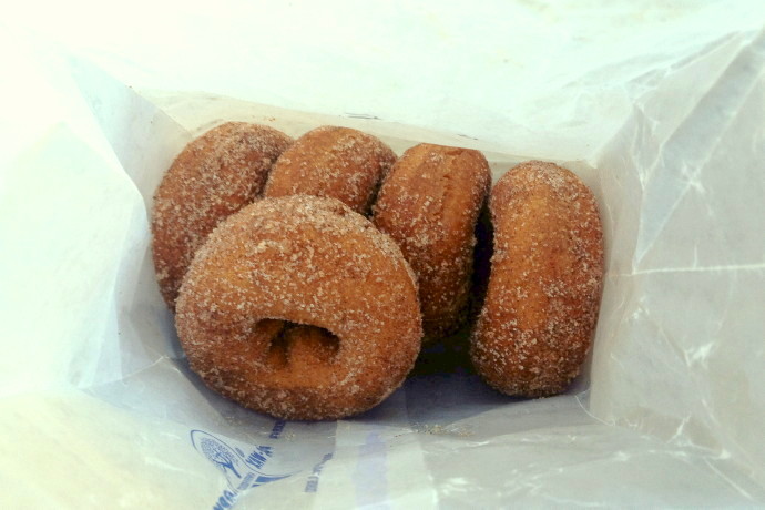 photo of a bag of apple cider donuts from Westward Orchards, Harvard, MA