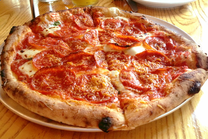 photo of pepperoni pizza from When Pigs Fly Pizzeria, Kittery, ME